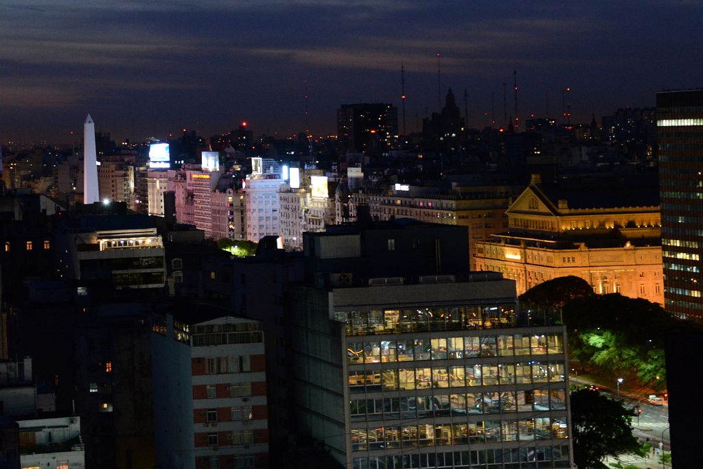 22 View To South After Sunset Includes The Obelisk And Teatro Colon Close Up From Rooftop At Alvear Art Hotel Buenos Aires